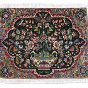 Dywan perski - Tabriz - 92 x 68 cm - ciemnoniebieski