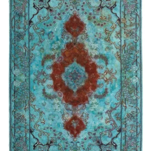 Dywan perski - Tabriz - Królewski - 124 x 77 cm - turkusowy