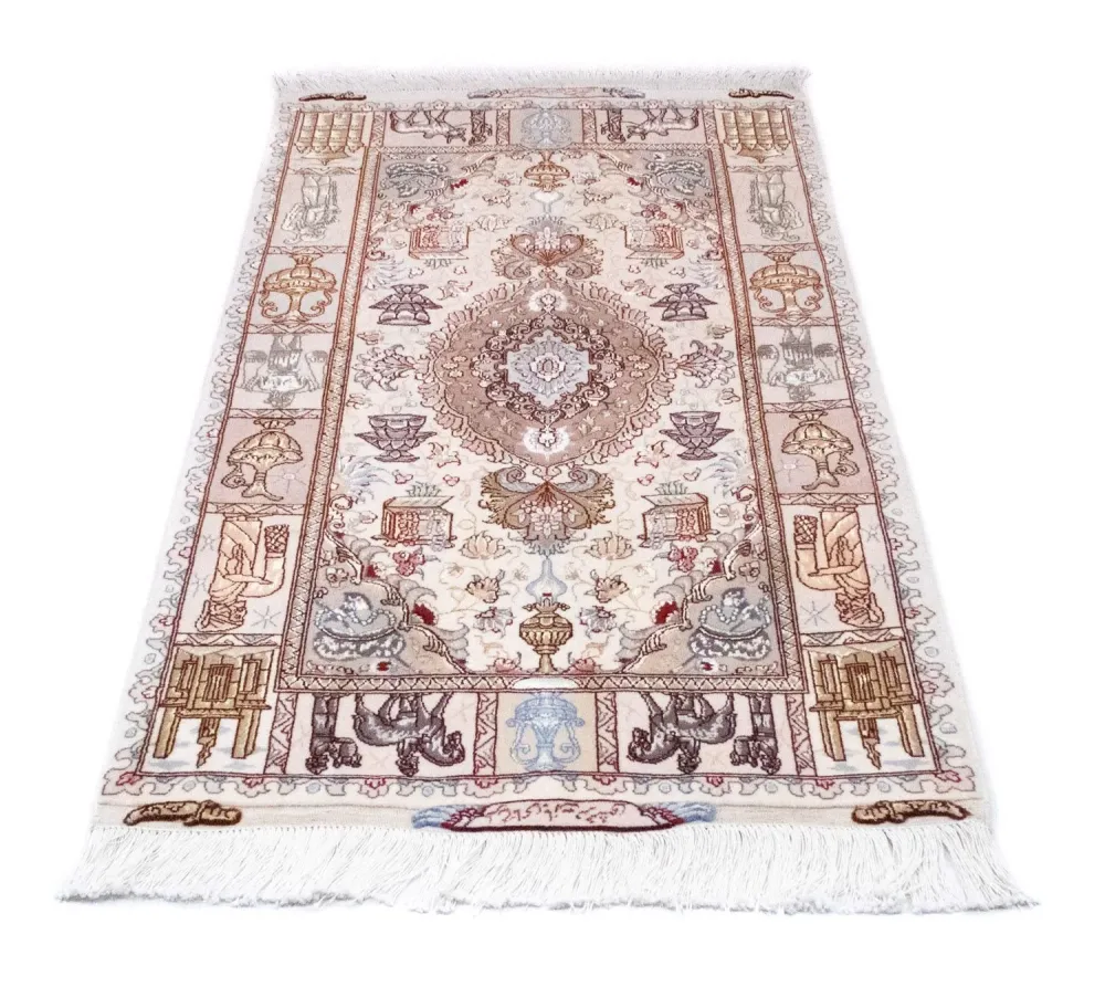 Dywan perski - Tabriz - Królewski - 134 x 75 cm - beżowy