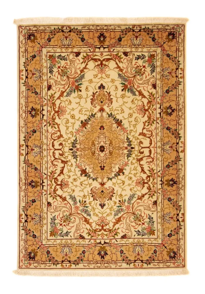 Dywan perski - Tabriz - Królewski - 148 x 101 cm - beżowy