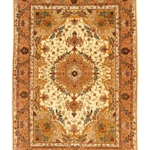 Dywan perski - Tabriz - Królewski - 150 x 103 cm - beżowy