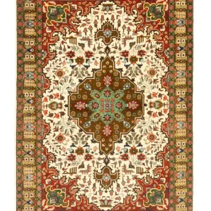Dywan perski - Tabriz - Królewski - 150 x 104 cm - beżowy