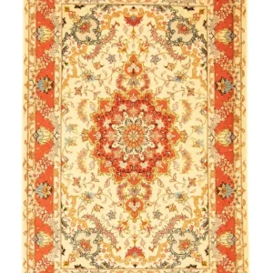 Dywan perski - Tabriz - Królewski - 152 x 100 cm - beżowy