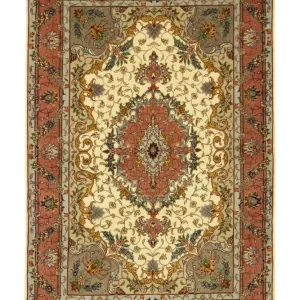 Dywan perski - Tabriz - Królewski - 152 x 102 cm - beżowy