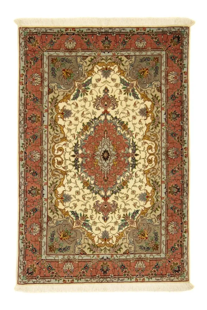 Dywan perski - Tabriz - Królewski - 152 x 102 cm - beżowy