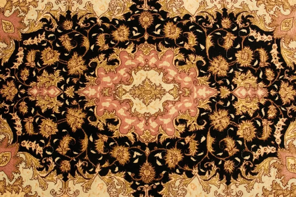 Dywan perski - Tabriz - Królewski - 154 x 94 cm - czarny