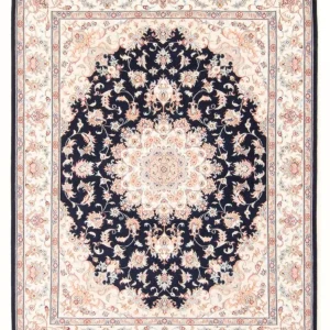 Dywan perski - Tabriz - Królewski - 197 x 149 cm - ciemnoniebieski