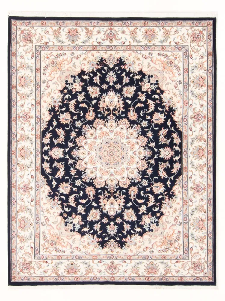Dywan perski - Tabriz - Królewski - 197 x 149 cm - ciemnoniebieski