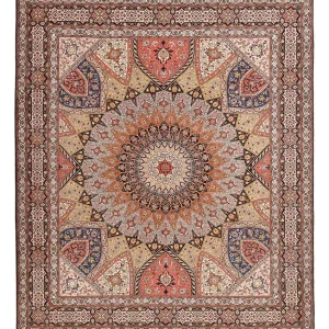 Dywan perski - Tabriz - Królewski - 302 x 253 cm - wielokolorowy