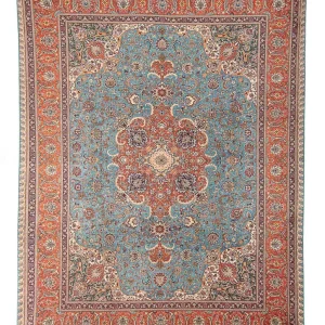 Dywan perski - Tabriz - Królewski - 395 x 304 cm - jasnoniebieski