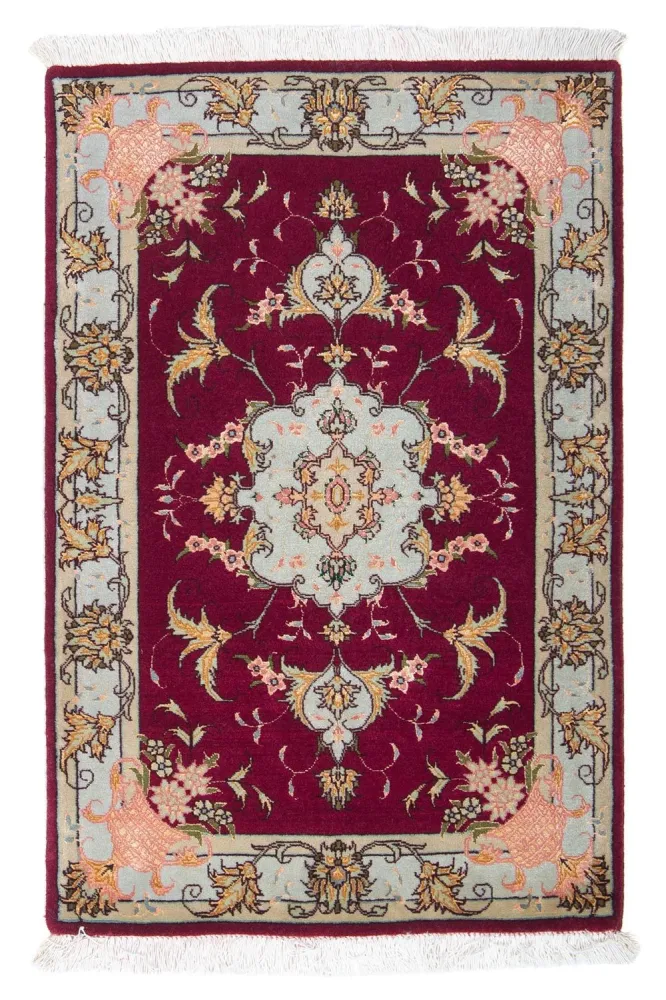 Dywan perski - Tabriz - Królewski - 90 x 60 cm - ciemna czerwień