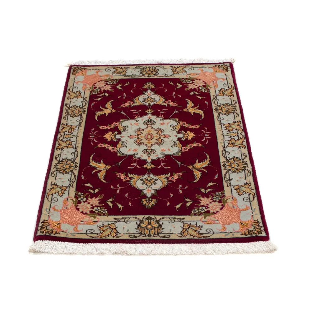 Dywan perski - Tabriz - Królewski - 90 x 60 cm - ciemna czerwień