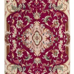 Dywan perski - Tabriz - Królewski - 90 x 60 cm - ciemna czerwień