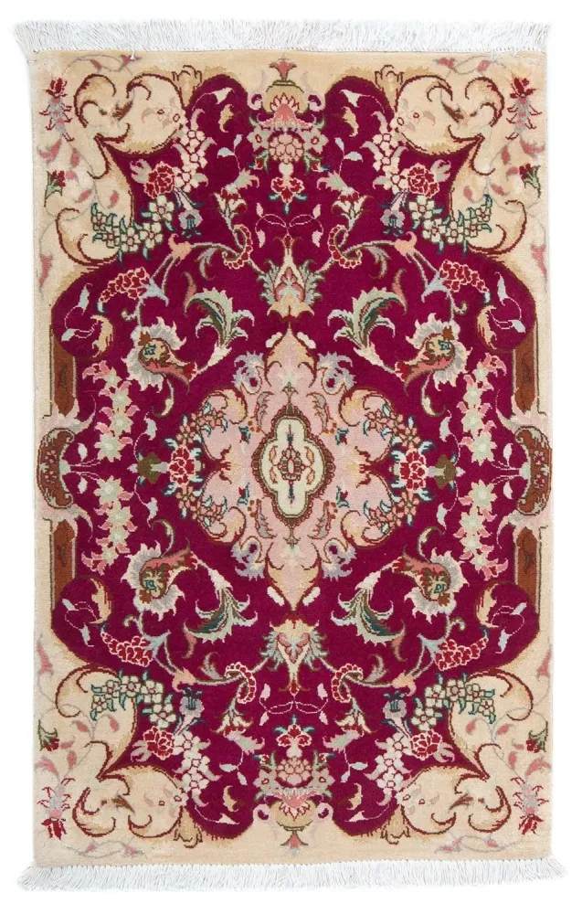 Dywan perski - Tabriz - Królewski - 90 x 60 cm - ciemna czerwień