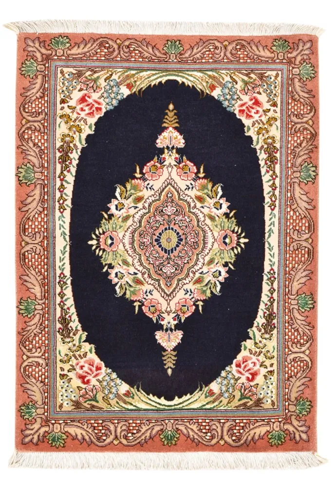 Dywan perski - Tabriz - Królewski - 90 x 60 cm - ciemnoniebieski