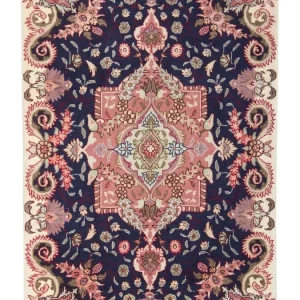 Dywan perski - Tabriz - Królewski - 90 x 60 cm - ciemnoniebieski