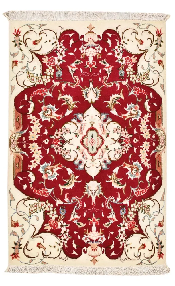 Dywan perski - Tabriz - Królewski - 90 x 60 cm - czerwony