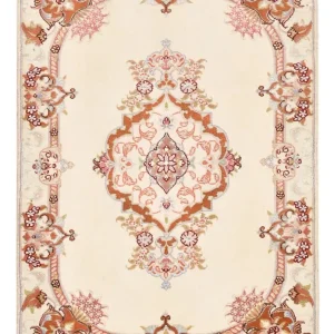 Dywan perski - Tabriz - Królewski - 90 x 60 cm - kremowy