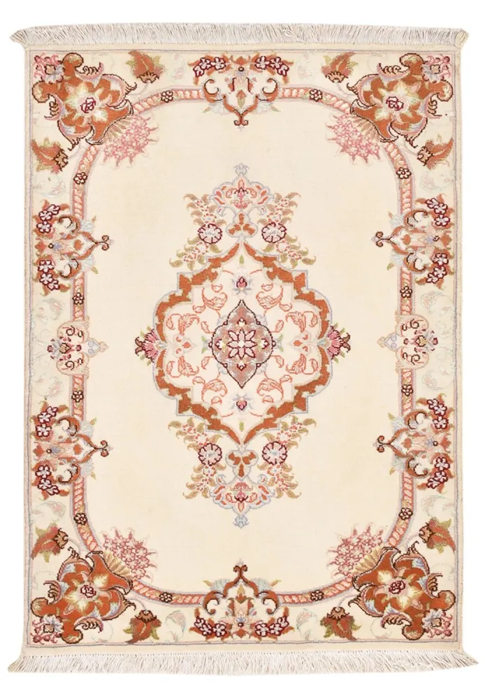 Dywan perski - Tabriz - Królewski - 90 x 60 cm - kremowy