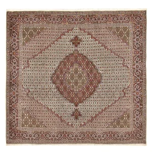 Dywan perski - Tabriz - Królewski kwadratowy - 204 x 200 cm - brązowy