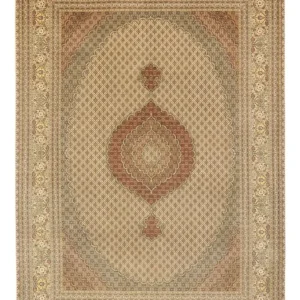 Dywan perski - Tabriz - Królewski - Royal - 351 x 250 cm - ciemny beż