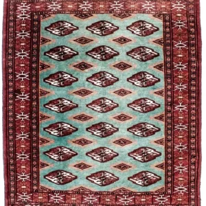 Dywan turkmeński - 124 x 100 cm - turkusowy