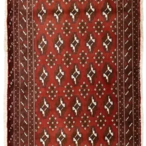 Dywan turkmeński - 130 x 60 cm - czerwony