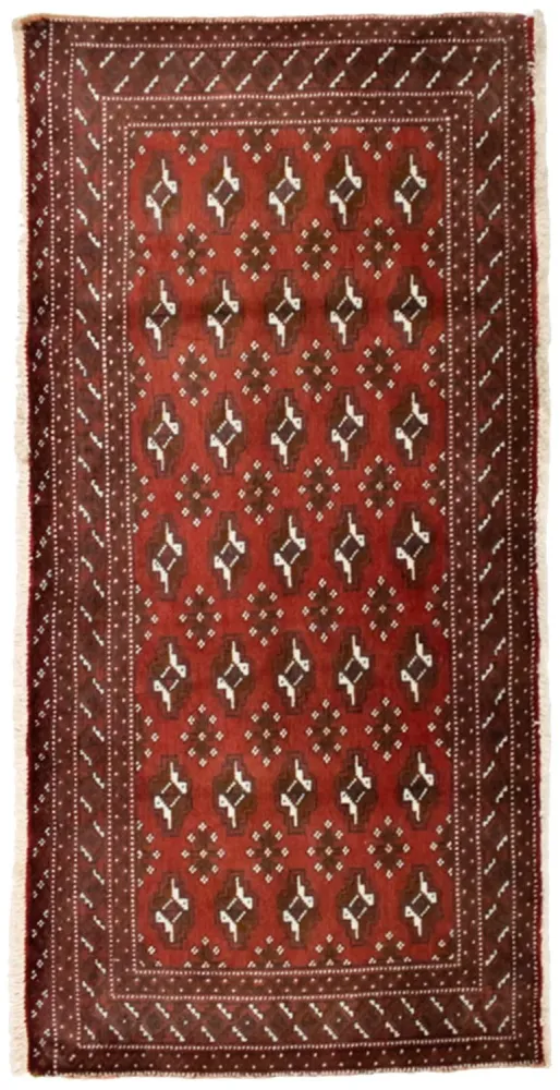 Dywan turkmeński - 130 x 60 cm - czerwony