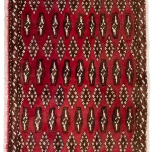 Dywan turkmeński - 130 x 60 cm - czerwony