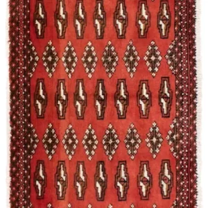 Dywan turkmeński - 130 x 60 cm - czerwony