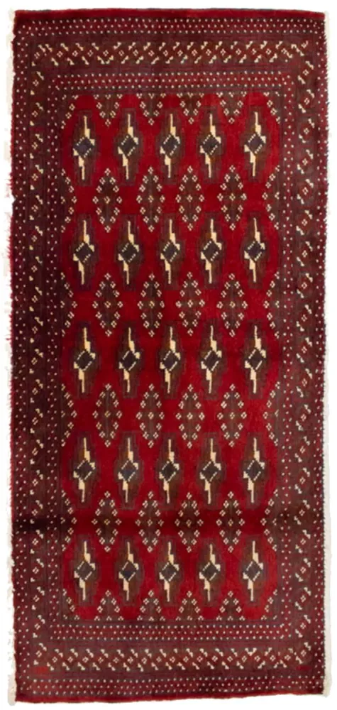 Dywan turkmeński - 130 x 60 cm - czerwony