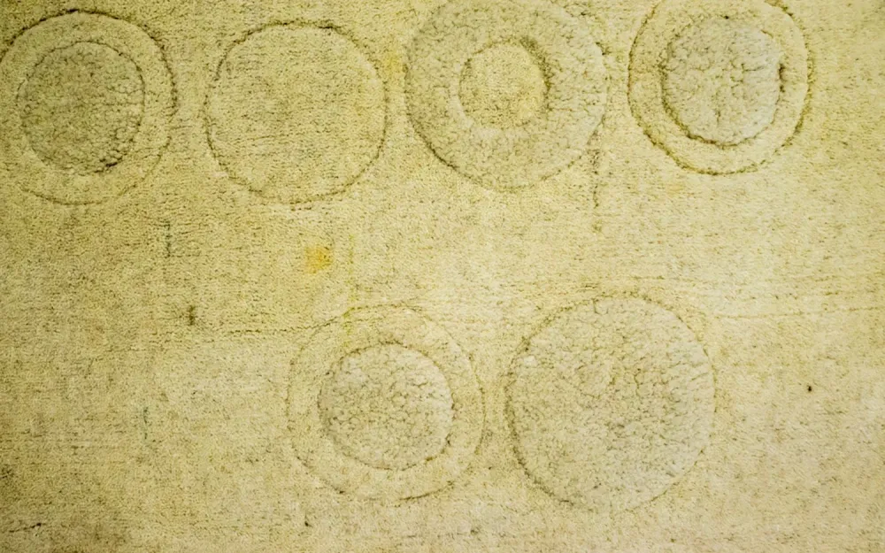 Dywan wełniany - 148 x 80 cm - beżowy