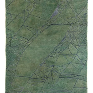 Dywan wełniany - 247 x 147 cm - zielona