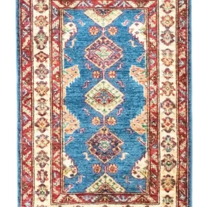 Dywan Ziegler - Kazak - 97 x 65 cm - niebieski