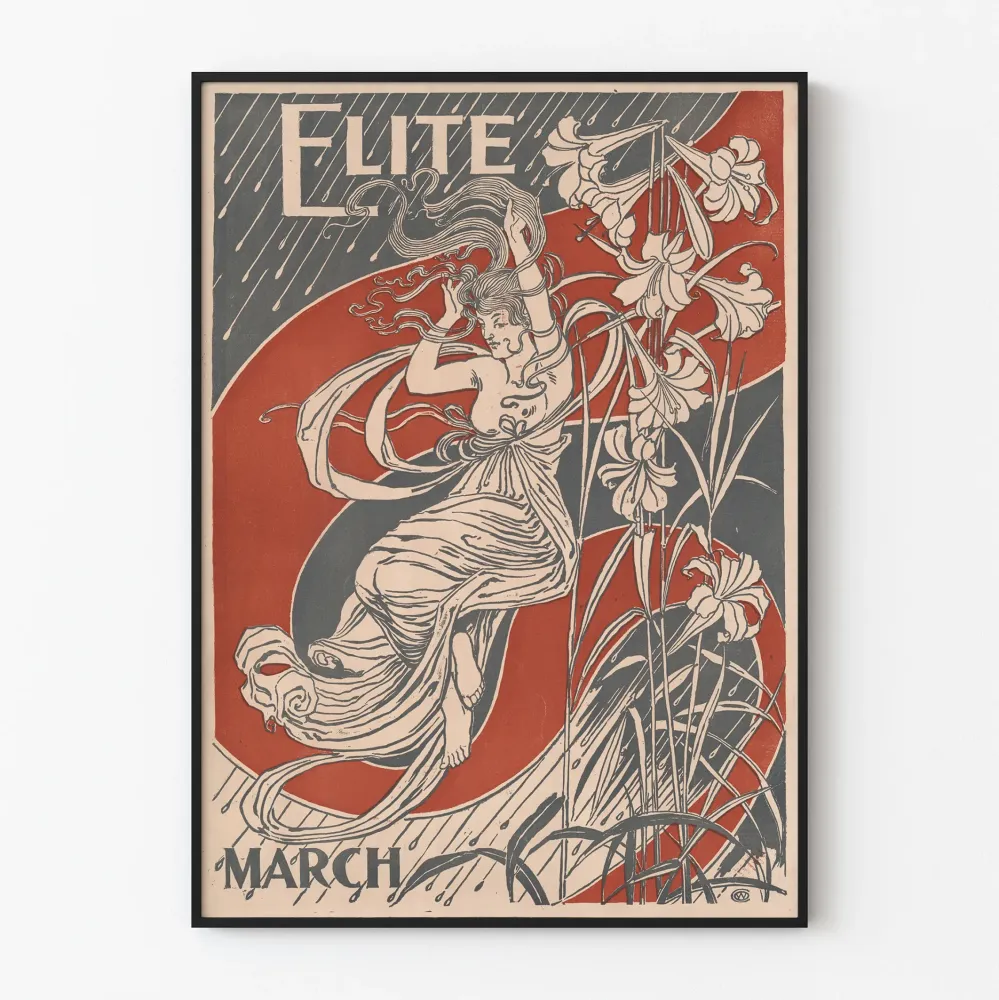 Elegancki plakat dekoracyjny w stylu secesyjnym