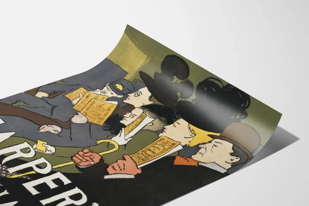 Elegancki plakat z vintage'owej wykładu Harper's z lutego