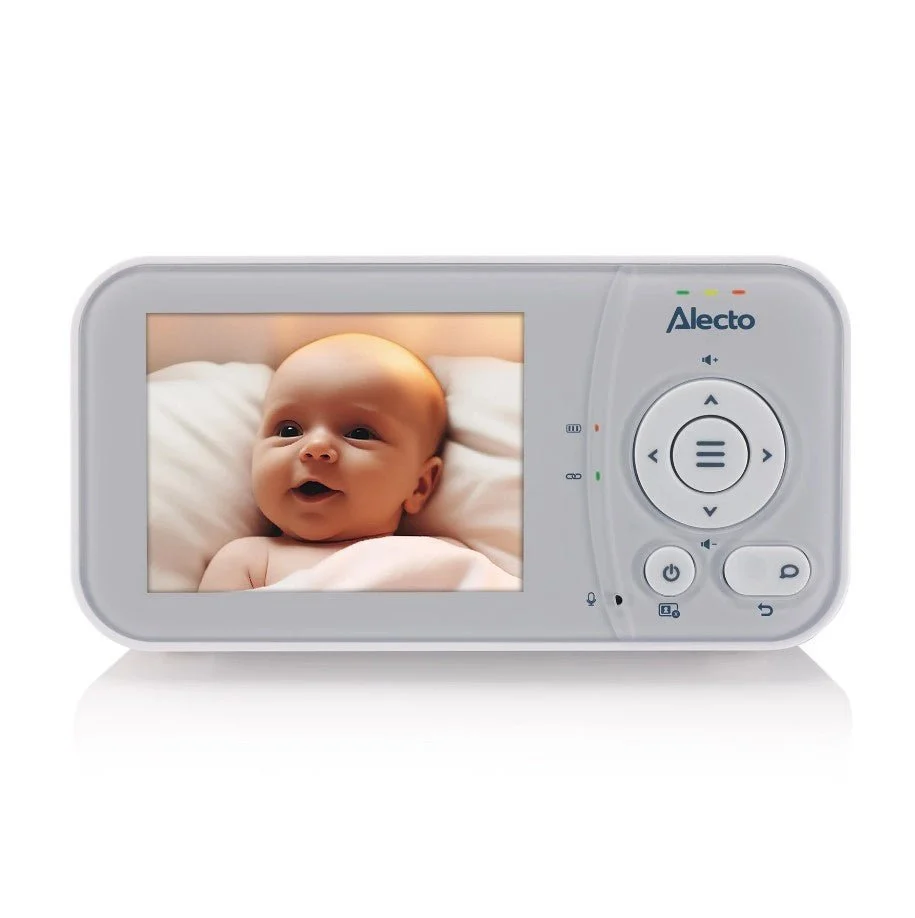 Elektroniczna niania Alecto Dvm2028 z kamerą, 2,8-calowym ekranem, noktowizorem i wyświetlaczem temperatury - biał/szara