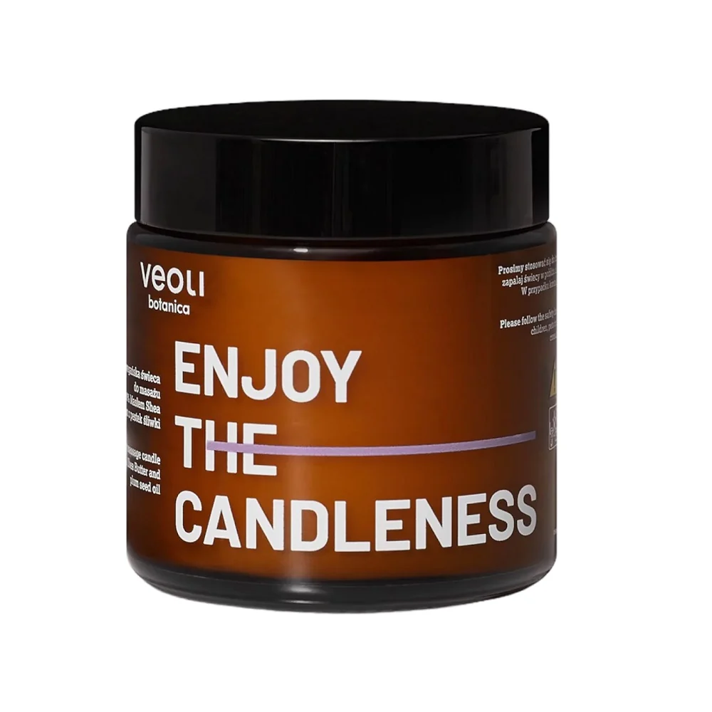 Enjoy Candleness wegańska świeca do masażu z 40% masłem shea i olejem z pestek śliwki 100ml