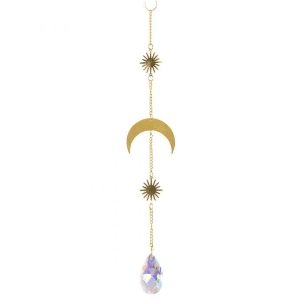 Feng shui con Crystal Rainbow Sun and Moon 27,5 cm