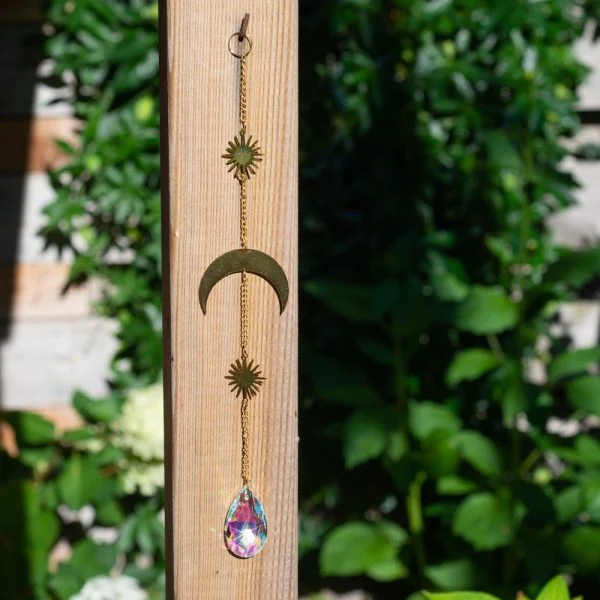 Feng shui con Crystal Rainbow Sun and Moon 27,5 cm
