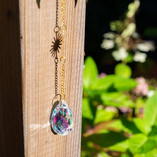 Feng shui con Crystal Rainbow Sun and Moon 27,5 cm