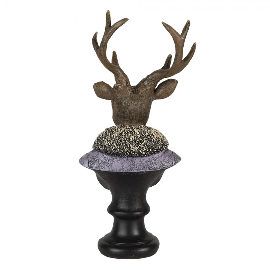 Figurka głowa renifera 23 cm brązowo - fioletowa Clayre & Eef