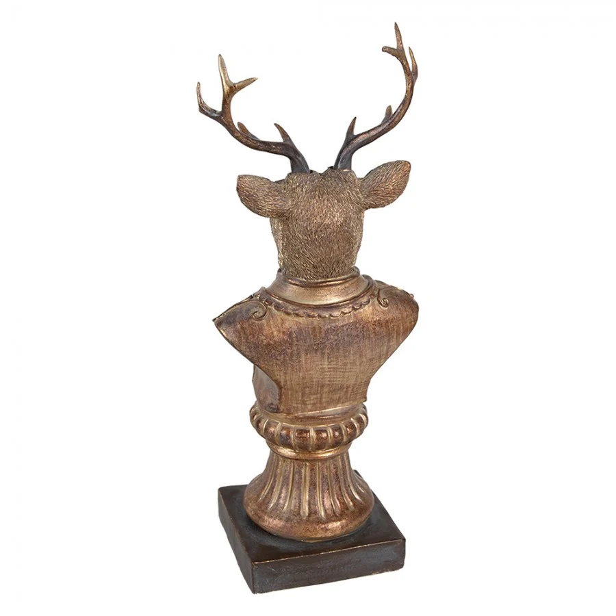 Figurka głowa renifera 25 cm brązowo- złota Clayre & Eef