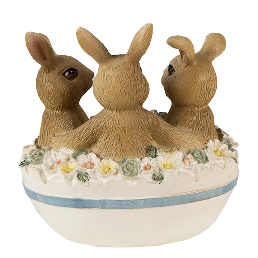 Figurka króliczki w jajku wielkanocnym 12 cm Clayre Eeef
