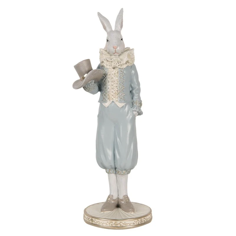 Figurka Królik dekoracyjny błękitny 31 cm Clayre & Eef
