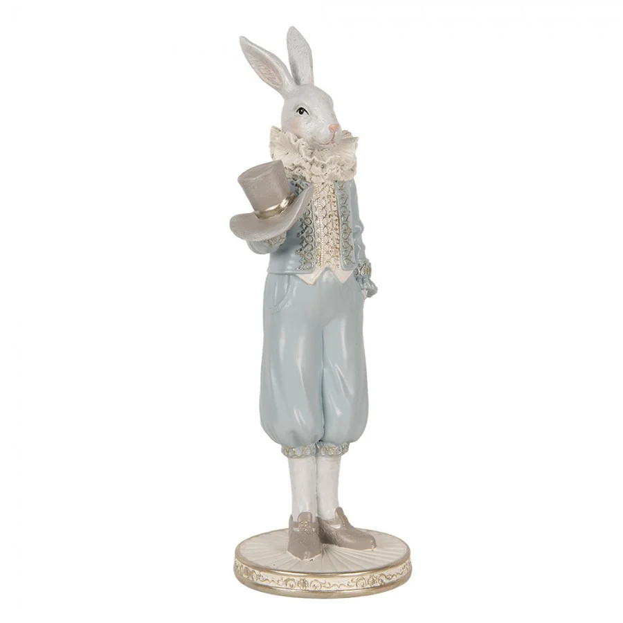 Figurka Królik dekoracyjny błękitny 31 cm Clayre & Eef