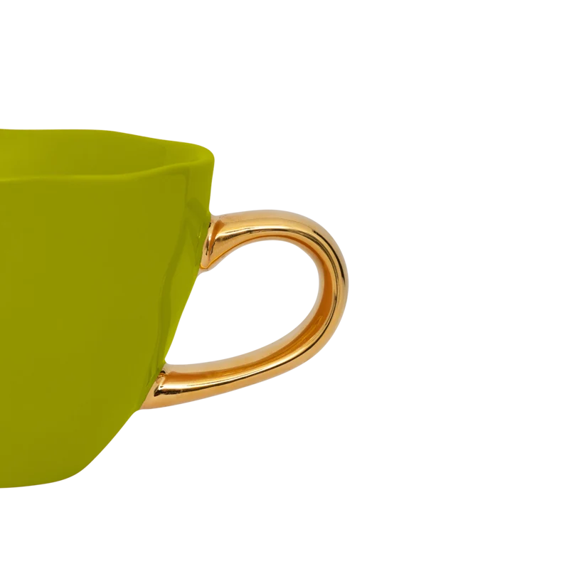 Filiżanka do cappuccino GOOD MORNING zielony ze złotym