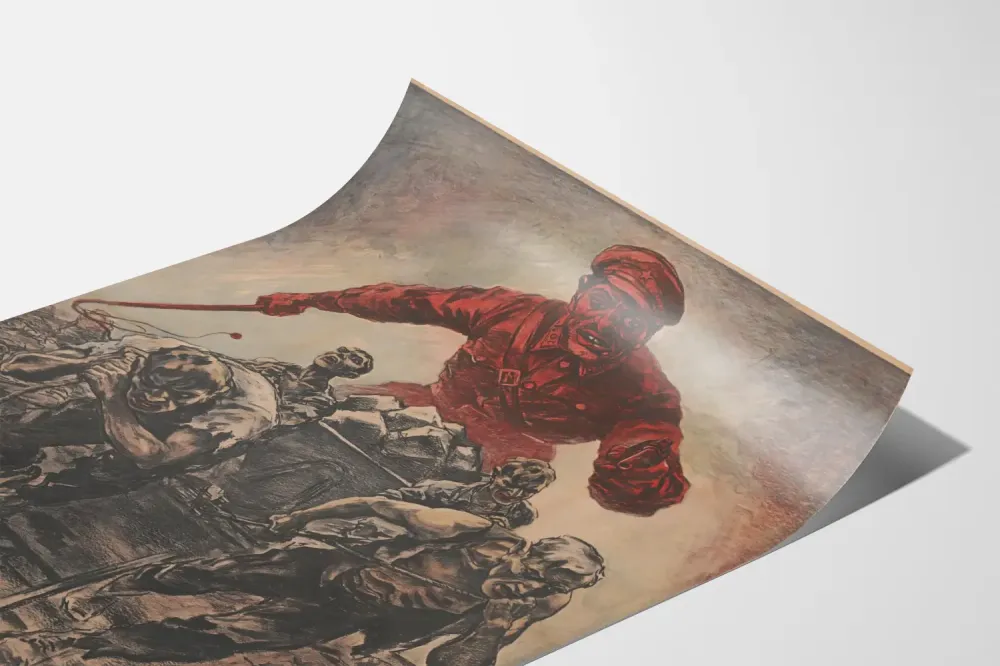 Historyczny plakat antykomunistyczny z dramatycznym efektem do dekoracji ścian