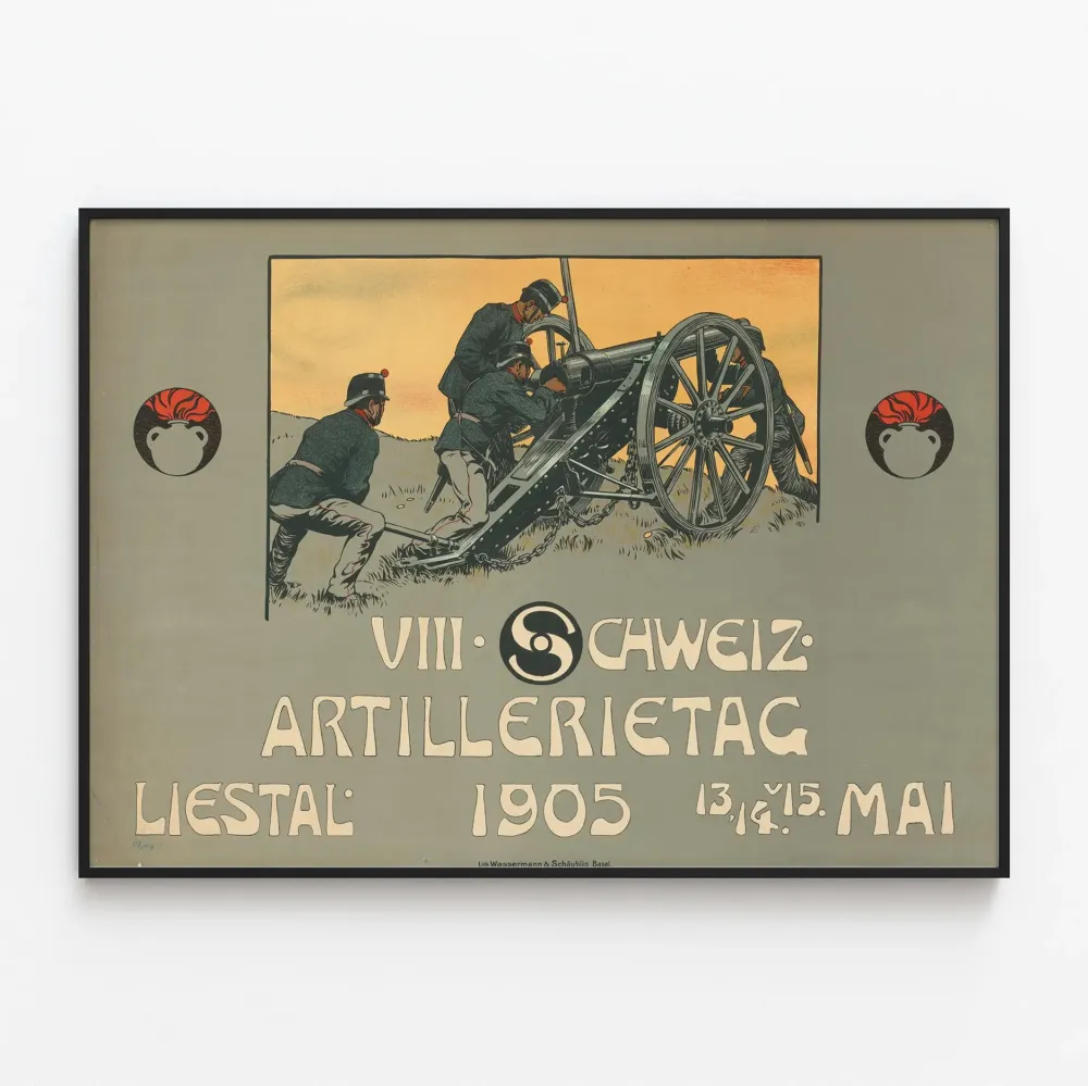 Historyczny plakat artylerii szwajcarskiej 1905 - Dekoracja ścienna