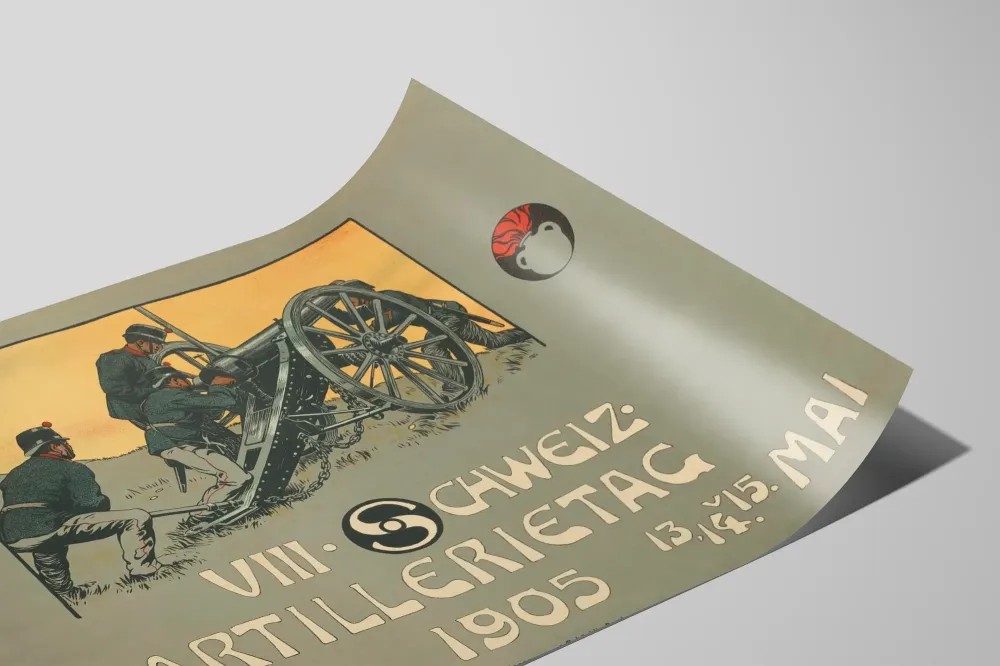 Historyczny plakat artylerii szwajcarskiej 1905 - Dekoracja ścienna
